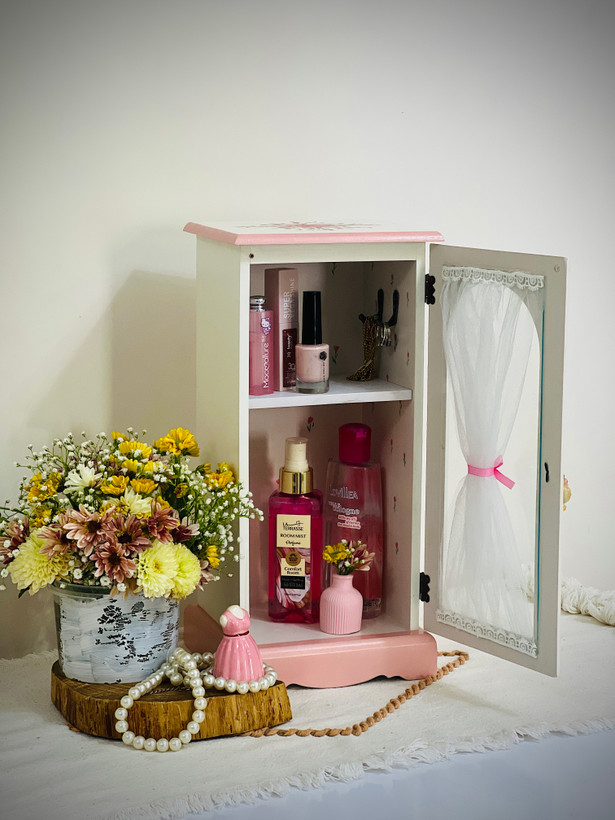 کمد اکسسوری و لوازم آرایش دستساز چوب ام ای اف سایز ۳۸/۱۸